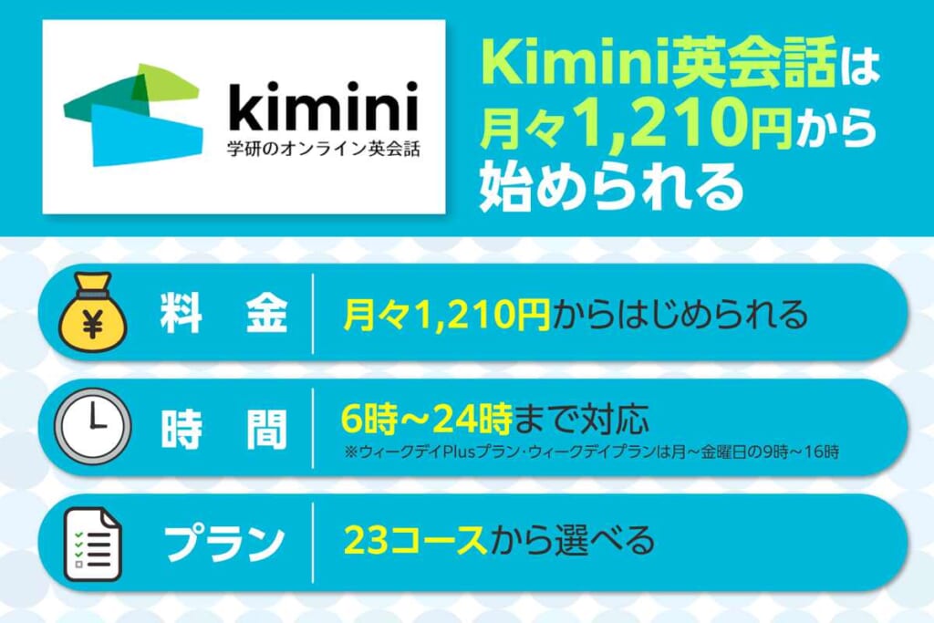 Kimini英会話とは？月々1,210円(税込)から始められるオンライン英会話