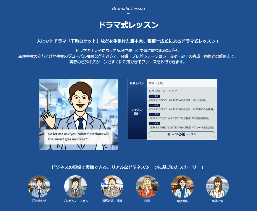 スタディサプリのビジネス英語コース　ドラマ式レッスン